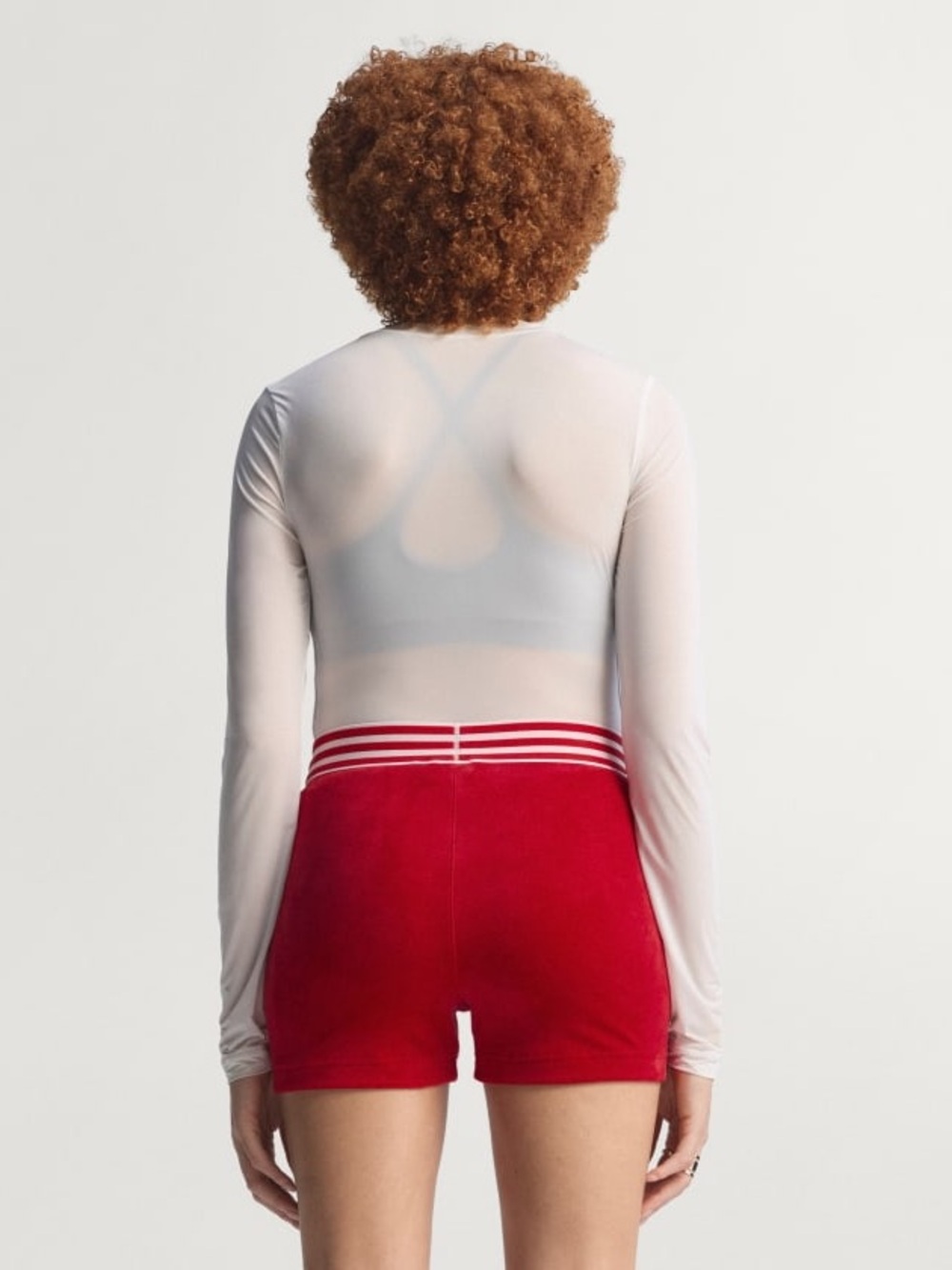adidas WINTERIZED BOOTY SHORTS Red High-Rise Athletic Shorts - Picture 6 of 7